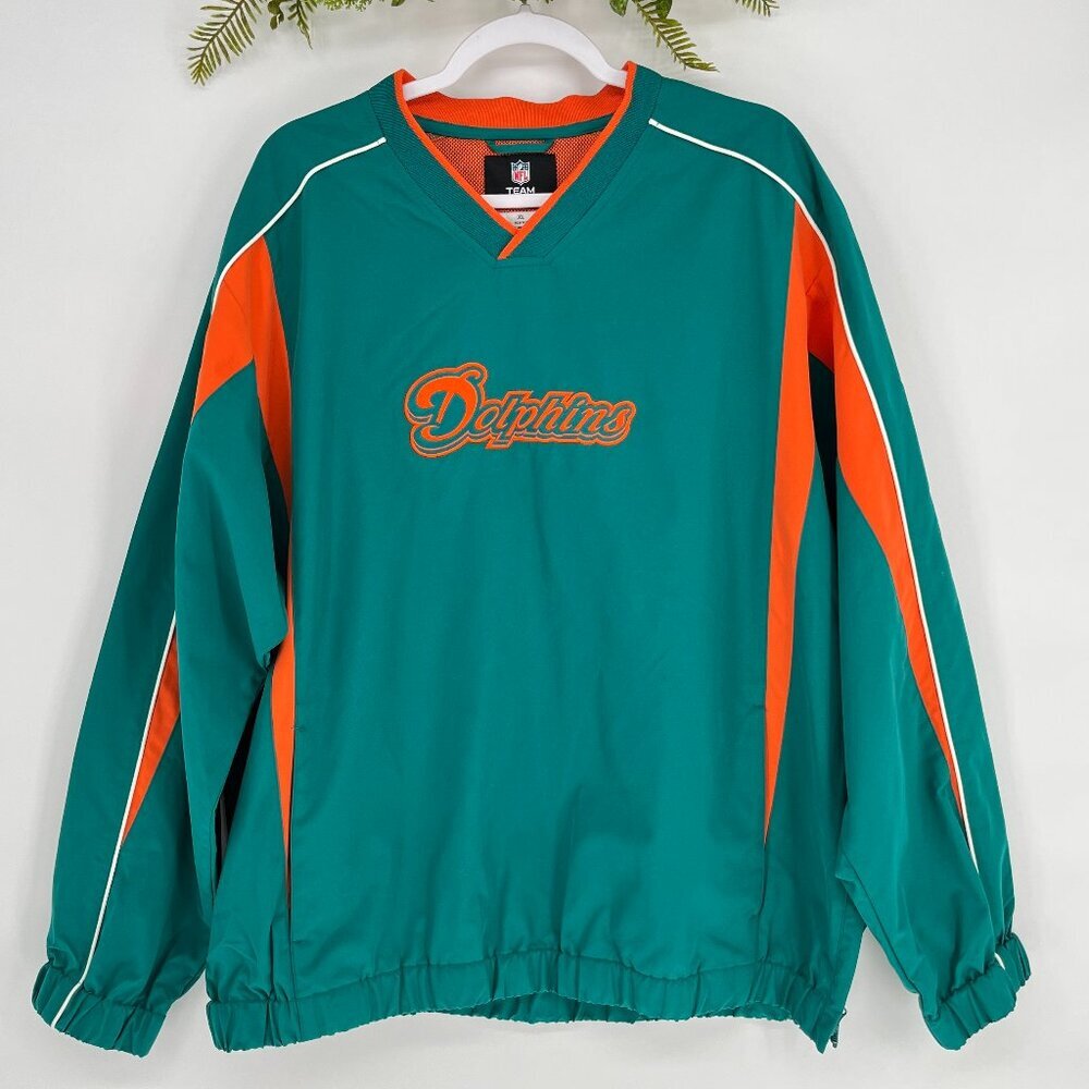 NFL Miami Dolphins Team Apparel Pullover‎ Vintage Y2K Windbreaker Men's XL